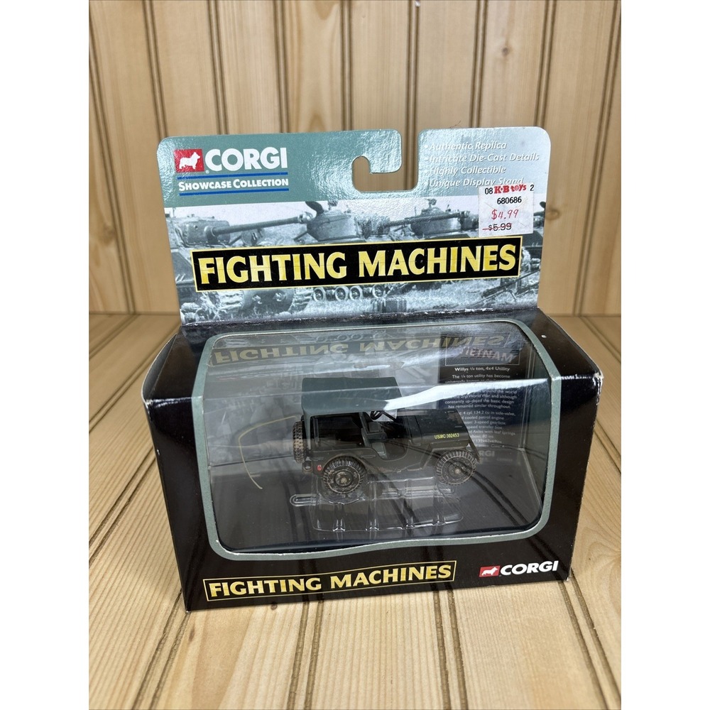 2002 Corgi Fighting Machines WW2 Willys‎ 1/4 ton Jeep 4X4 Utility NIB NEW